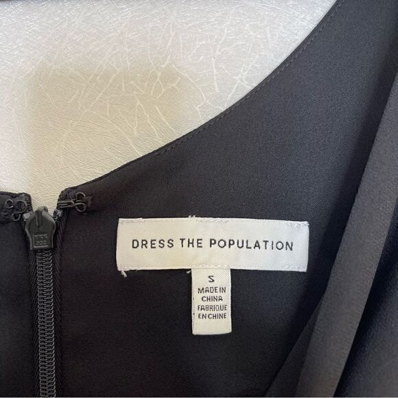 Dress the Population Iris Crepe Mermaid Gown Black S - Picture 5 of 6